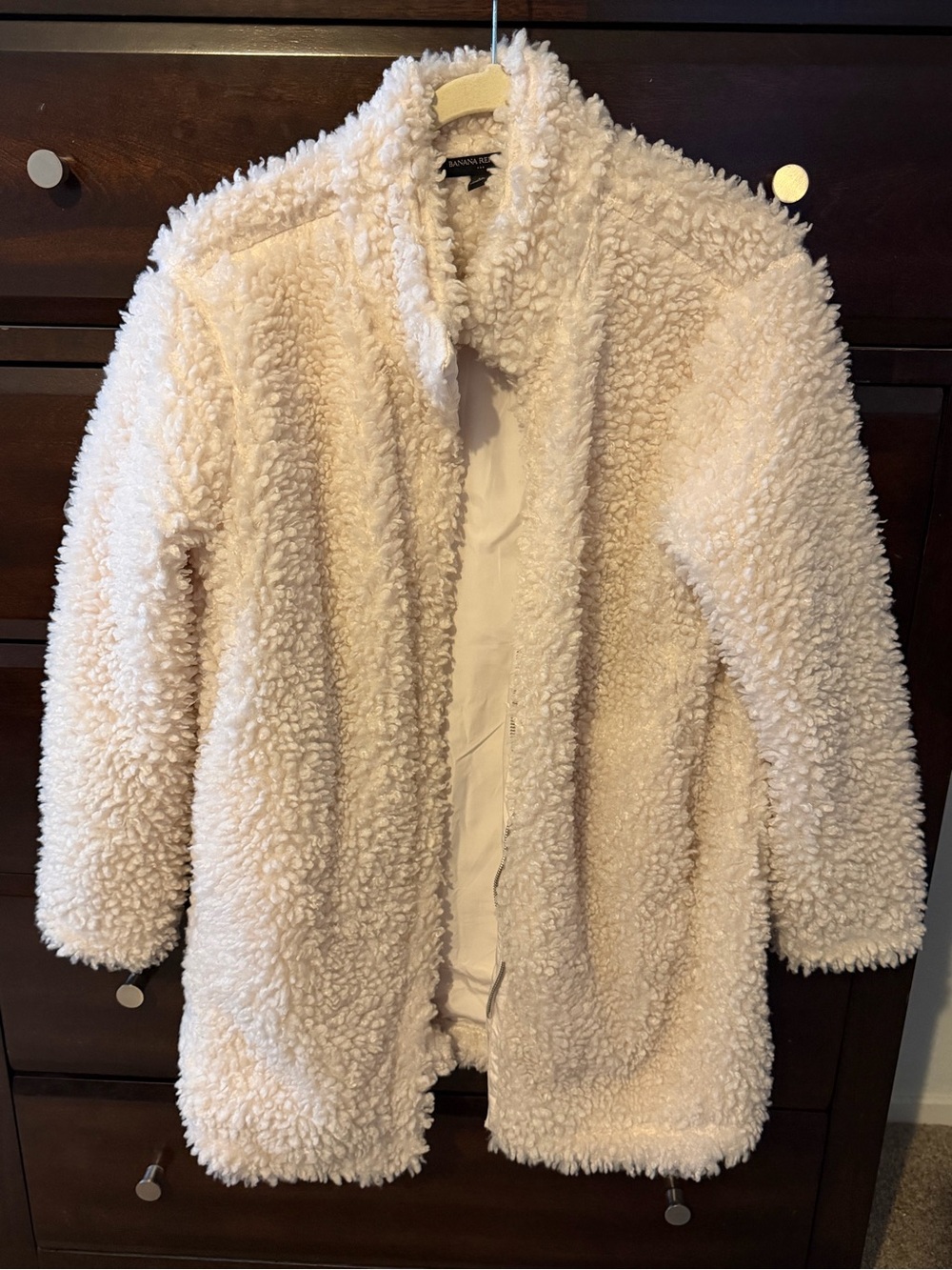 Banana Republic Cream Plush Teddy Jacket